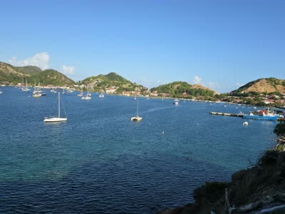 Vue aérienne de la baie des Saintes